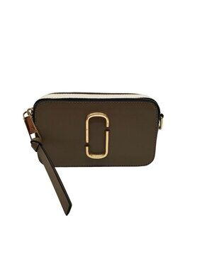 Marc Jacobs Taupe Leather Snapshot Crossbody Bag